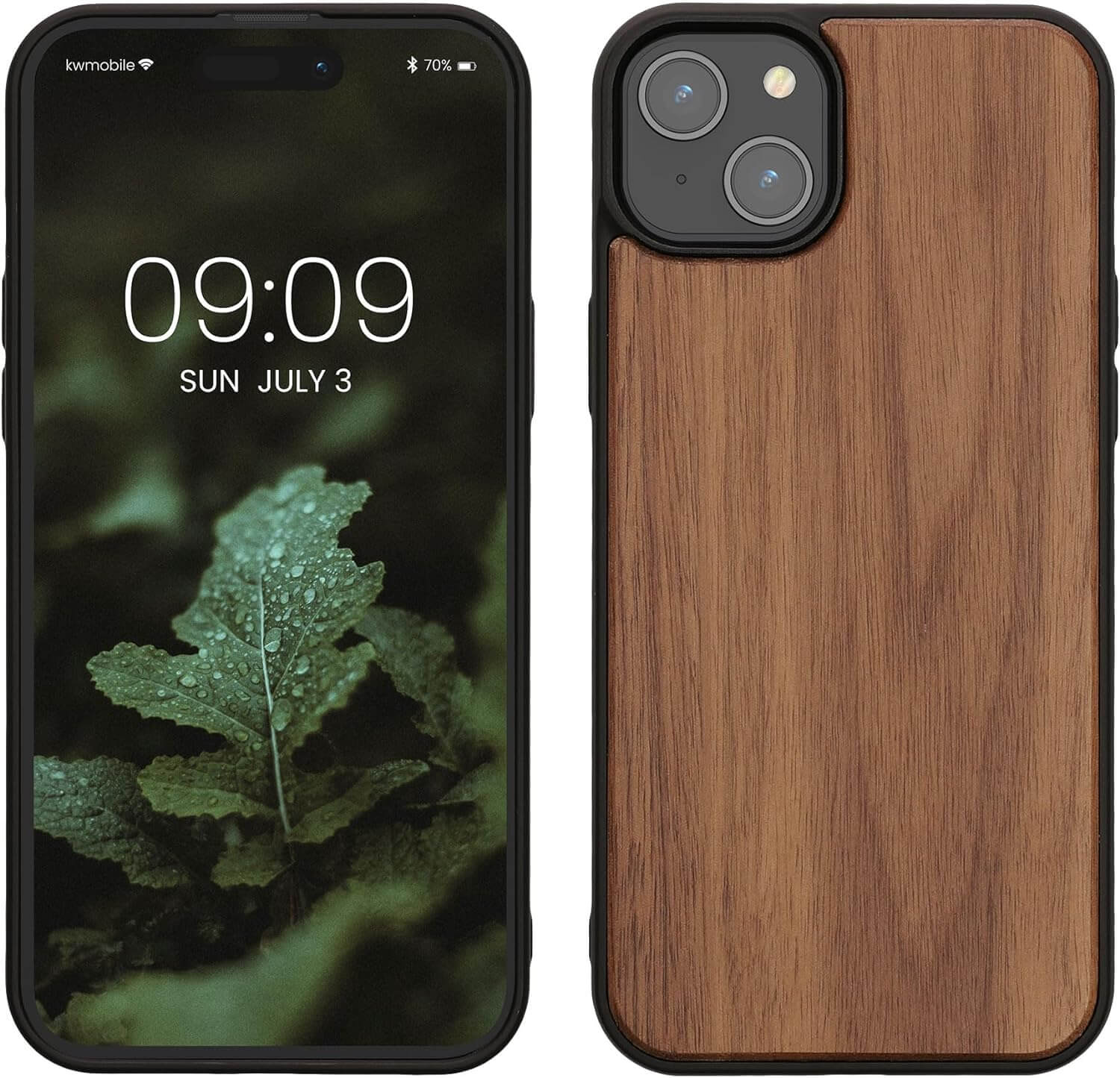 KW iPhone 15 Plus Θήκη από Φυσικό Ξύλο - Dark Brown - 62008.18