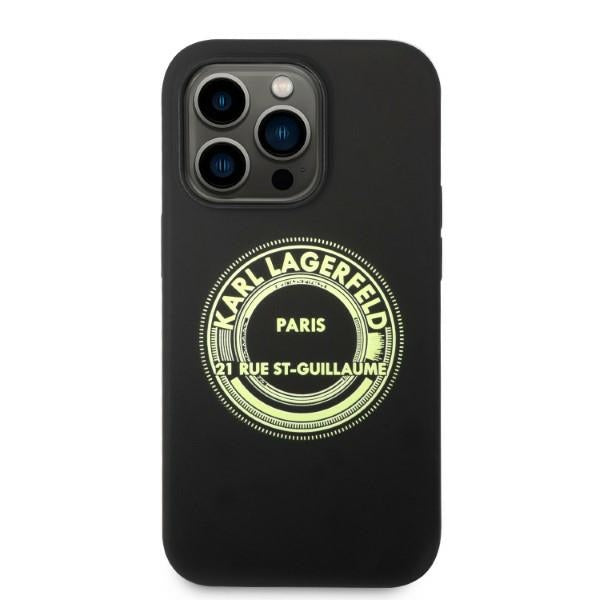 Karl Lagerfeld iPhone 14 Pro Silicone RSG Θήκη Σιλικόνης - Black - KLHCP14LSRSGRCK