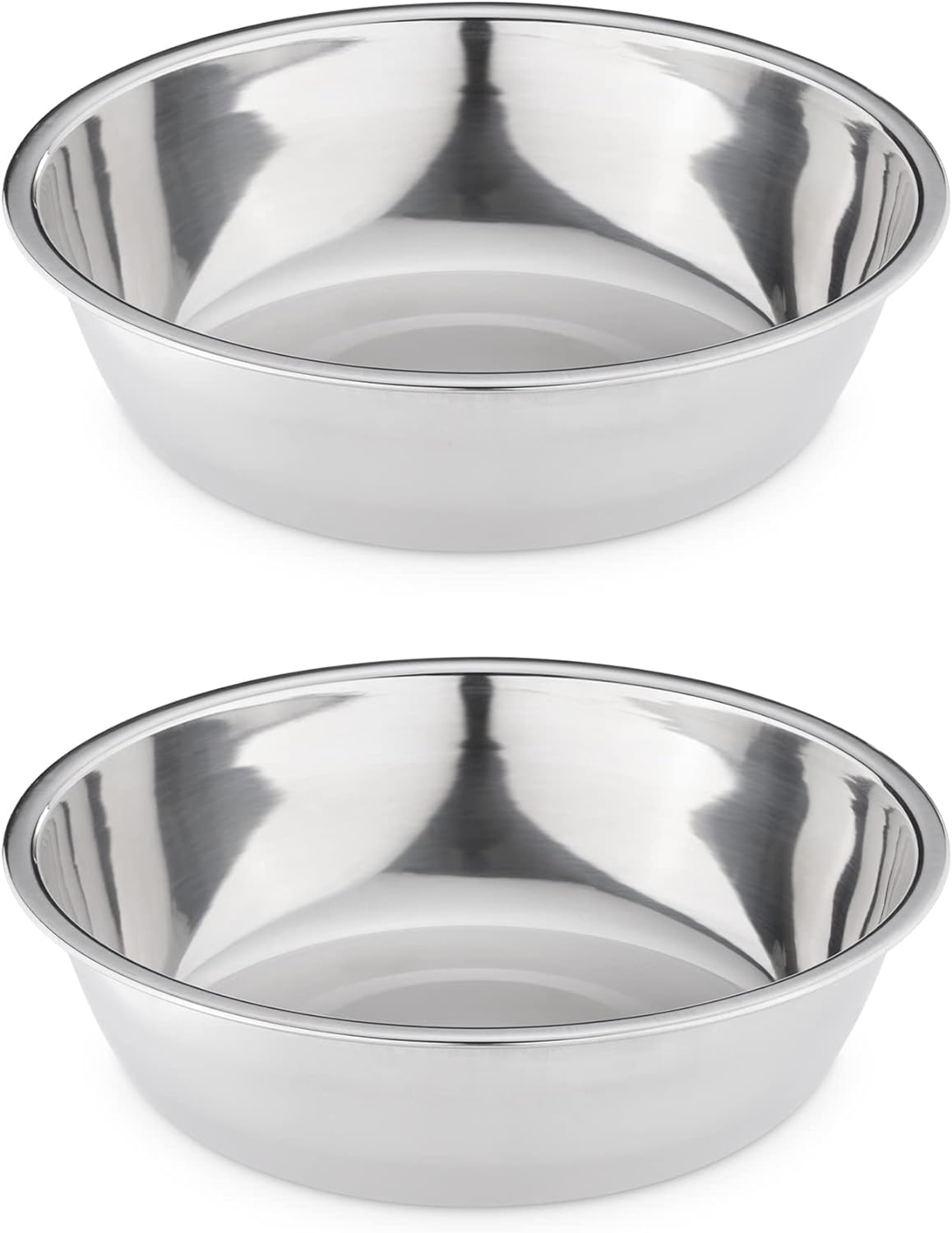 Navaris Σετ με 2 Ανταλλακτικά Μπολ Φαγητού και Νερού από Ανοξείδωτο Ατσάλι - 450 ml - Silver - 58150.01