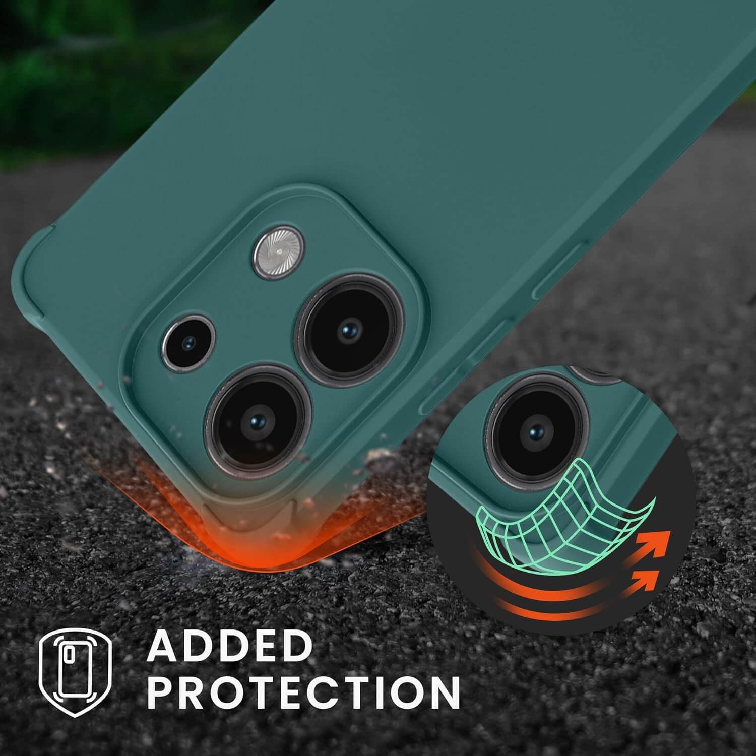 KW Xiaomi Redmi Note 13 4G Θήκη Σιλικόνης TPU με Λουράκι - Petrol