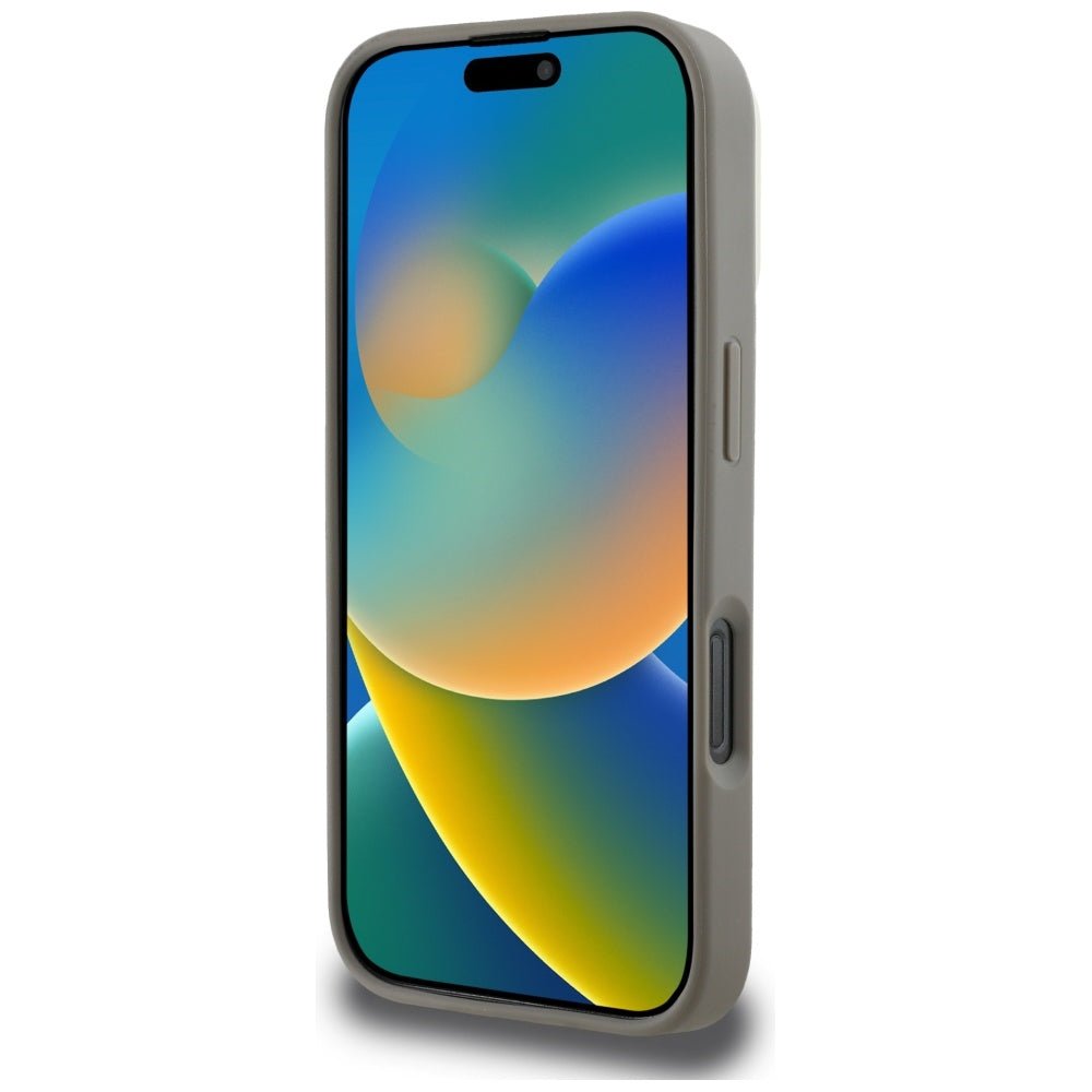 DKNY iPhone 16 Pro - Checkered Pattern - MagSafe Σκληρή Θήκη με Επένδυση Συνθετικού Δέρματος - Beige