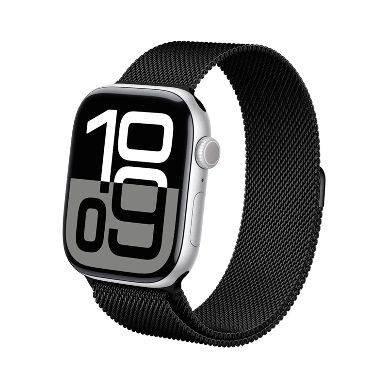 Crong Λουράκι Apple Watch 4/5/6/7/8/9/10/11 - SE (1/2/3) - ULTRA (1/2/3) - 44/45/46/49mm από Ανοξείδωτο Ατσάλι - Milano Steel - Black