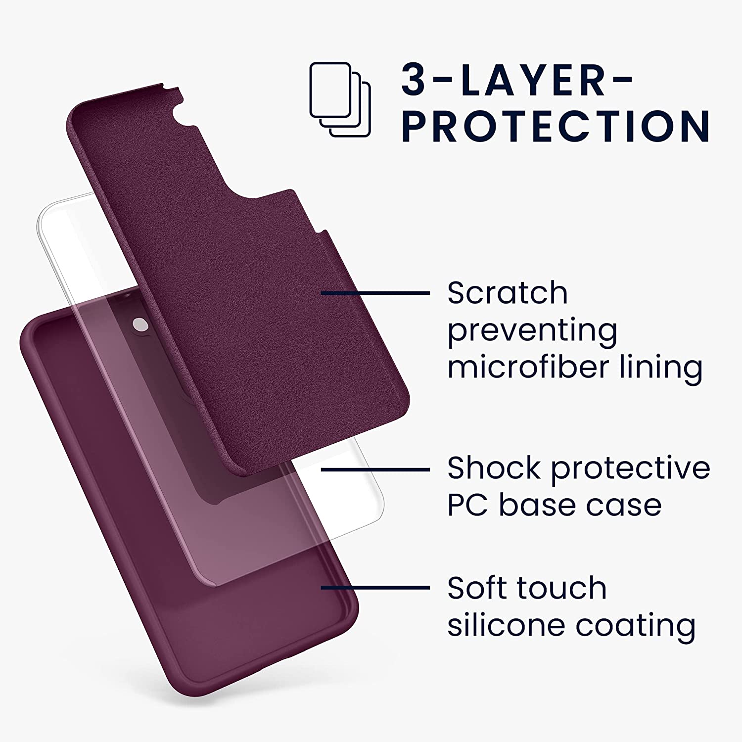 KW Samsung Galaxy S22 Plus Θήκη Σιλικόνης Rubberized TPU - Bordeaux Purple - 56761.187