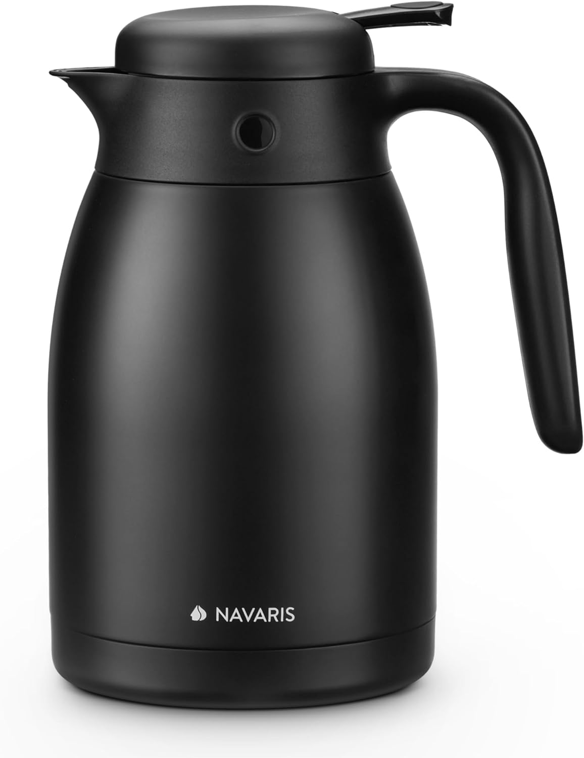 Navaris Κανάτα Θερμός από Ανοξείδωτο Ατσάλι - 1.5 L - Matte Black - 51053.02