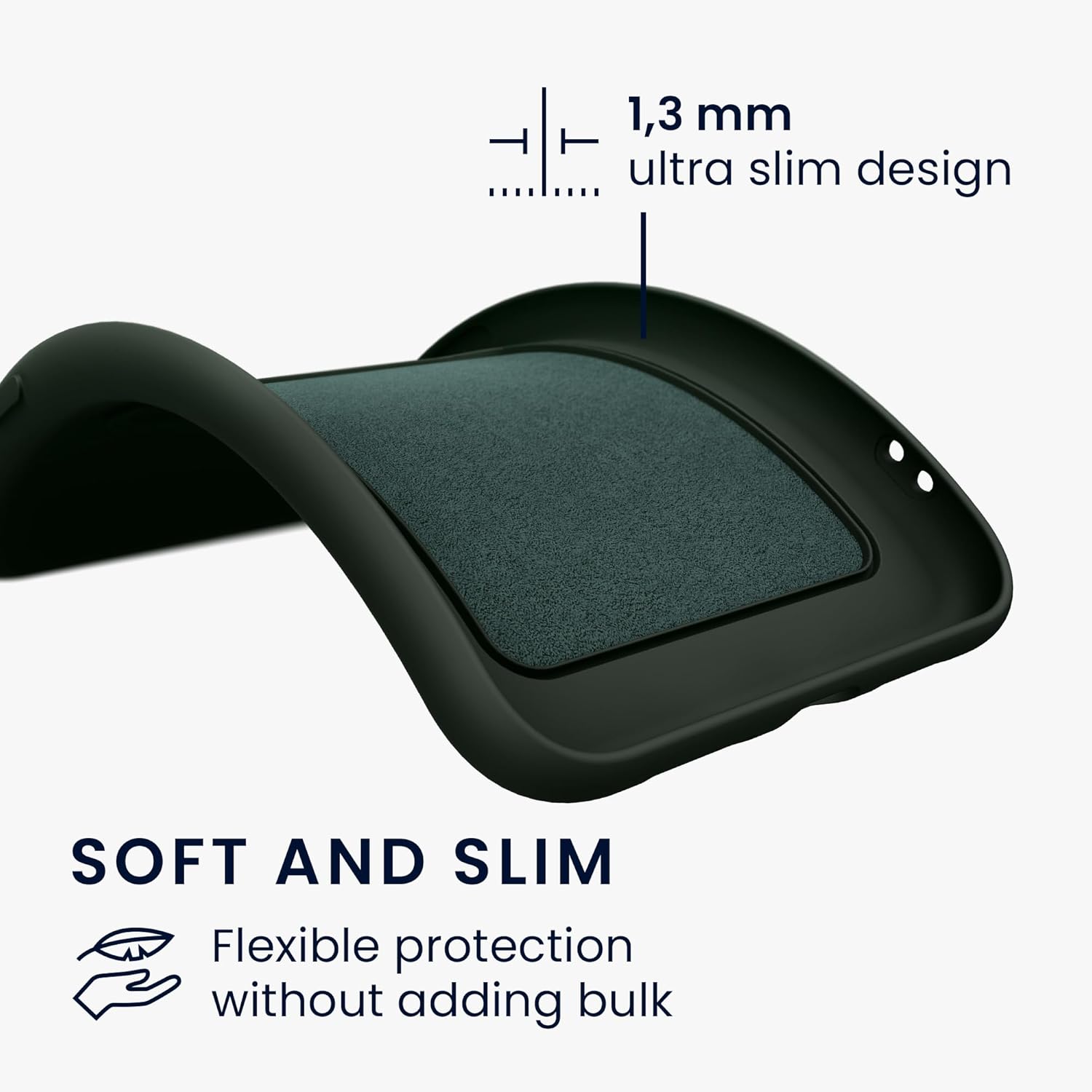 KW Samsung Galaxy A55 5G Θήκη Σιλικόνης TPU με Υποδοχή για Κάρτα - Dark Green