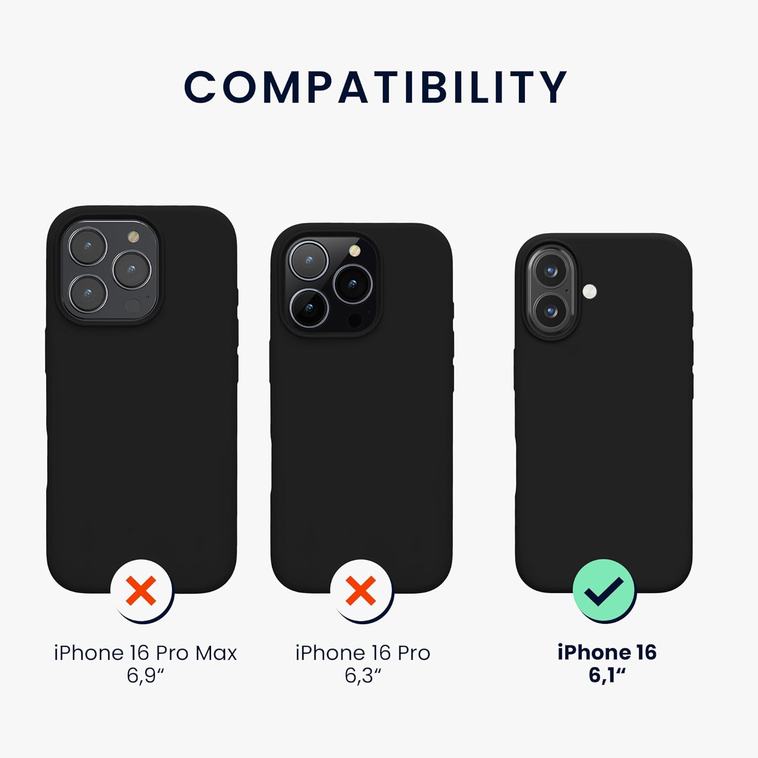 KW iPhone 16 Θήκη Σιλικόνης Rubberized TPU - Black