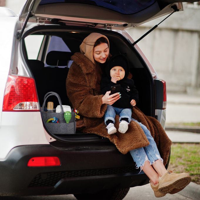 Relaxdays Baby Diaper Bag - Τσάντα Μεταφοράς και Αποθήκευσης για Πάνες από Τσόχα - Dark Grey - 4052025902025