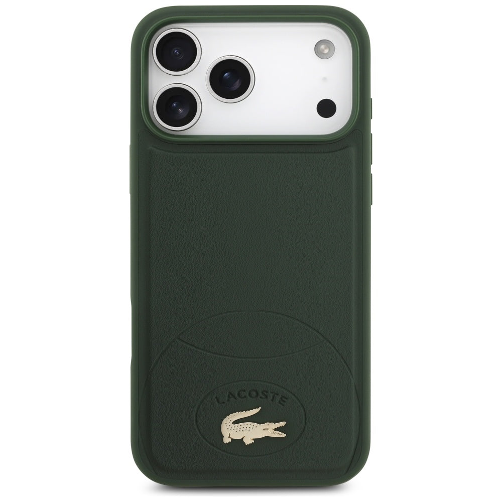 Lacoste iPhone 17 Pro Max - Bliss MagSafe - Σκληρή Θήκη με Πλαίσιο Σιλικόνης και Επένδυση Οικολογικού Δέρματος - Green