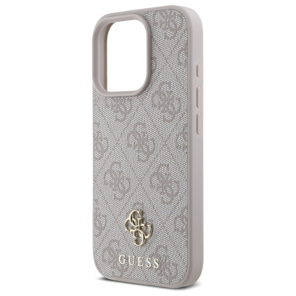 Guess iPhone 16 Pro - 4G Small Classic - MagSafe Θήκη με Επένδυση Συνθετικού Δέρματος - Pink - GUHMP16LP4SM4MP