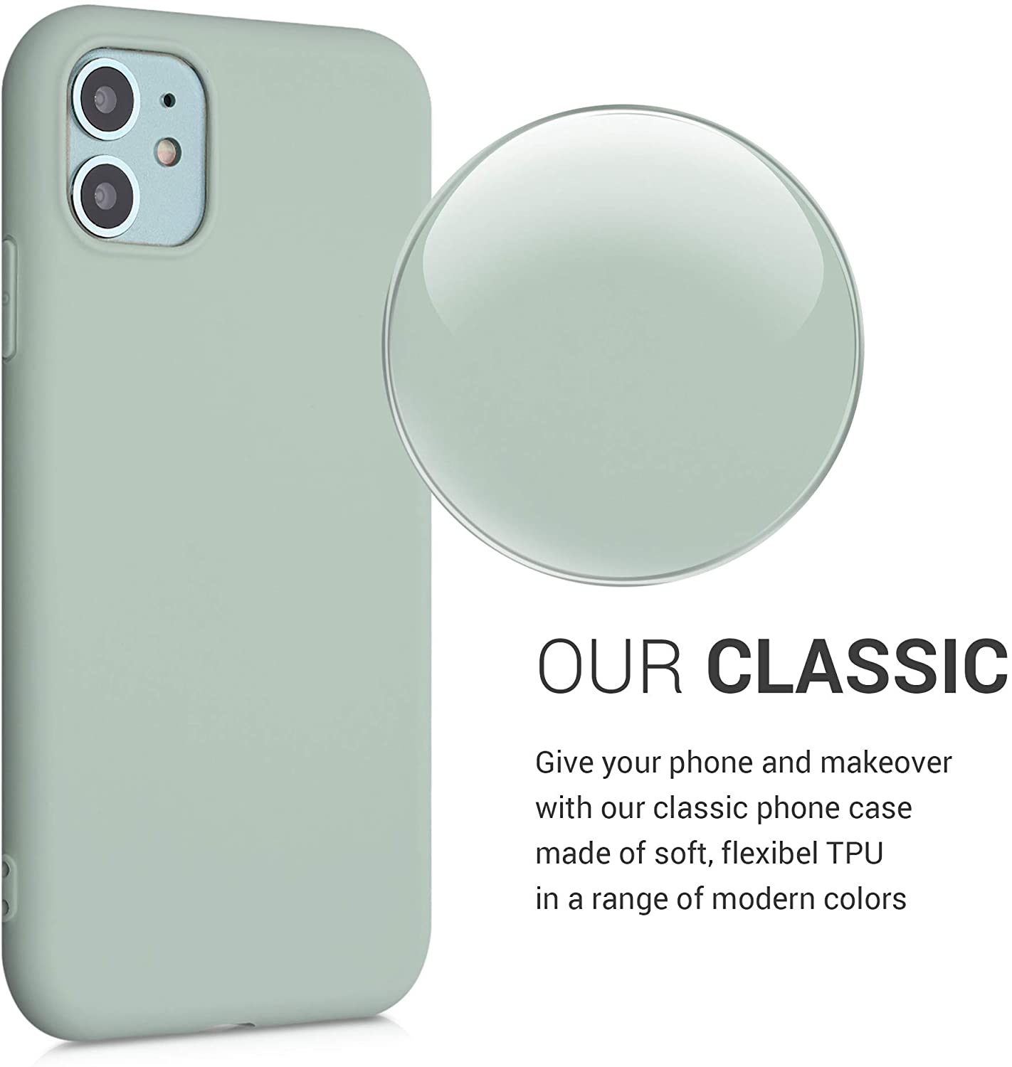 KW iPhone 11 Θήκη Σιλικόνης TPU - Grey Green - 49787.172