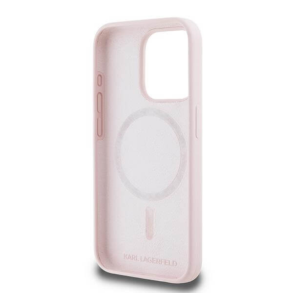 Karl Lagerfeld iPhone 15 Pro Max - Silicone Karl and Choupette - Θήκη Σιλικόνης με MagSafe - Pink - KLHMP15XSKCHPPLP
