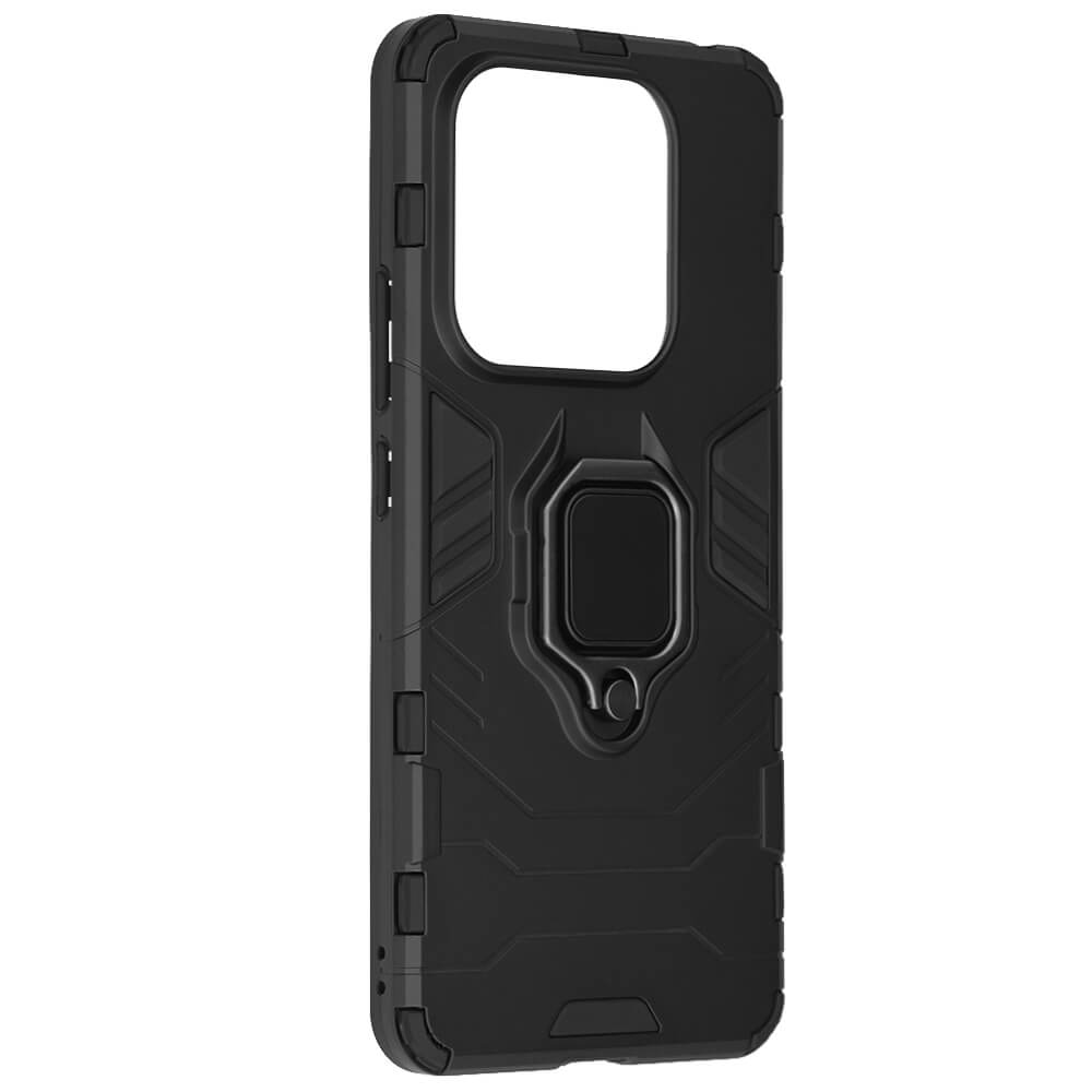 Techsuit Xiaomi Redmi Note 14 5G - Silicone Shield - Σκληρή Θήκη με Δαχτυλίδι Συγκράτησης - Black