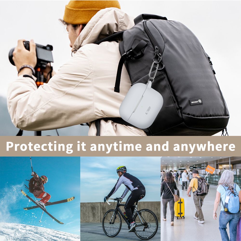 Tech-Protect AirPods 3 Θήκη Σιλικόνης - Silicone Hook - Crayon Grey