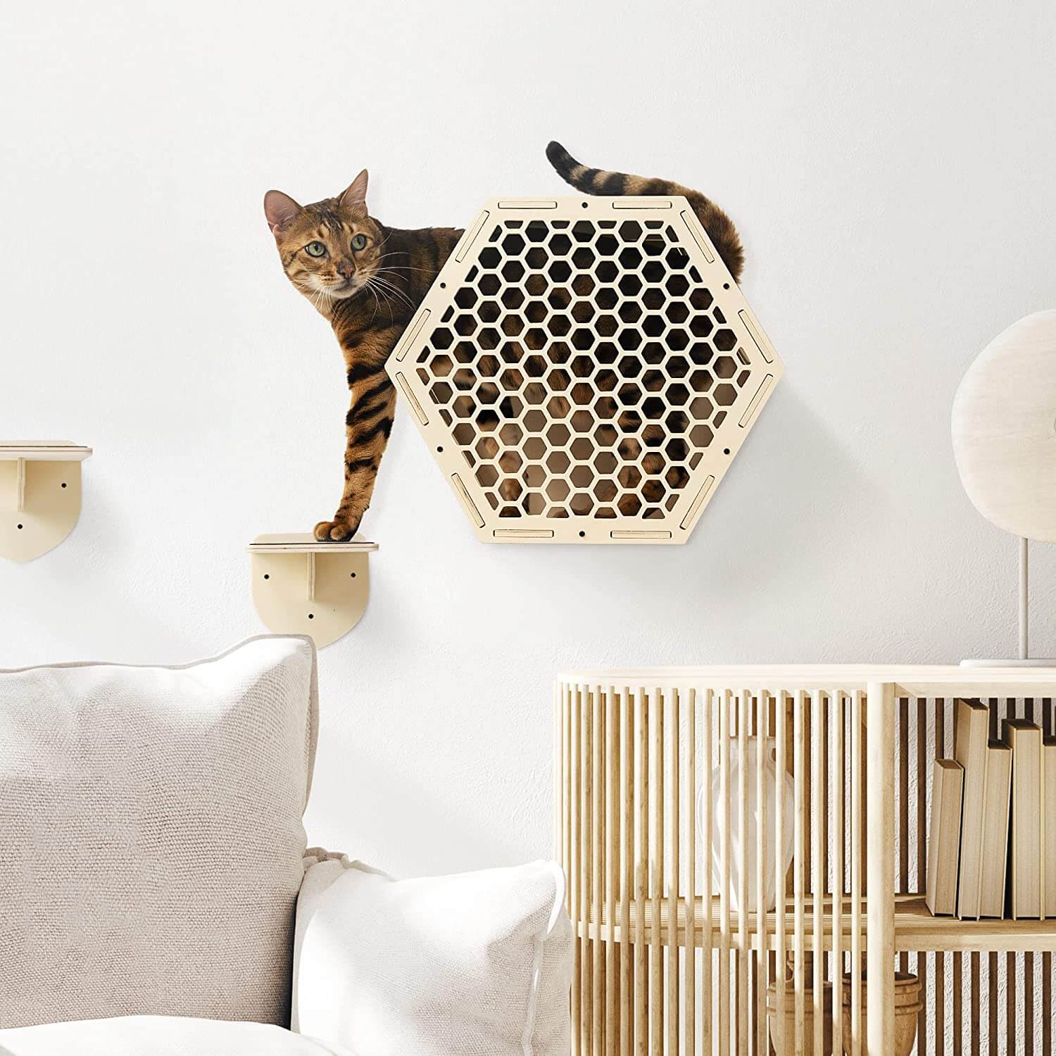 Navaris Επιτοίχιο Σετ Αναρρίχησης για Γάτες - Light Brown - 58934.04