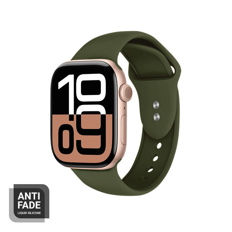 Crong Λουράκι Apple Watch 2/3/4/5/6/7/8/9/10/11 - SE (1/2/3) - 38/40/41/42mm Σιλικόνης - Liquid Strap - Green