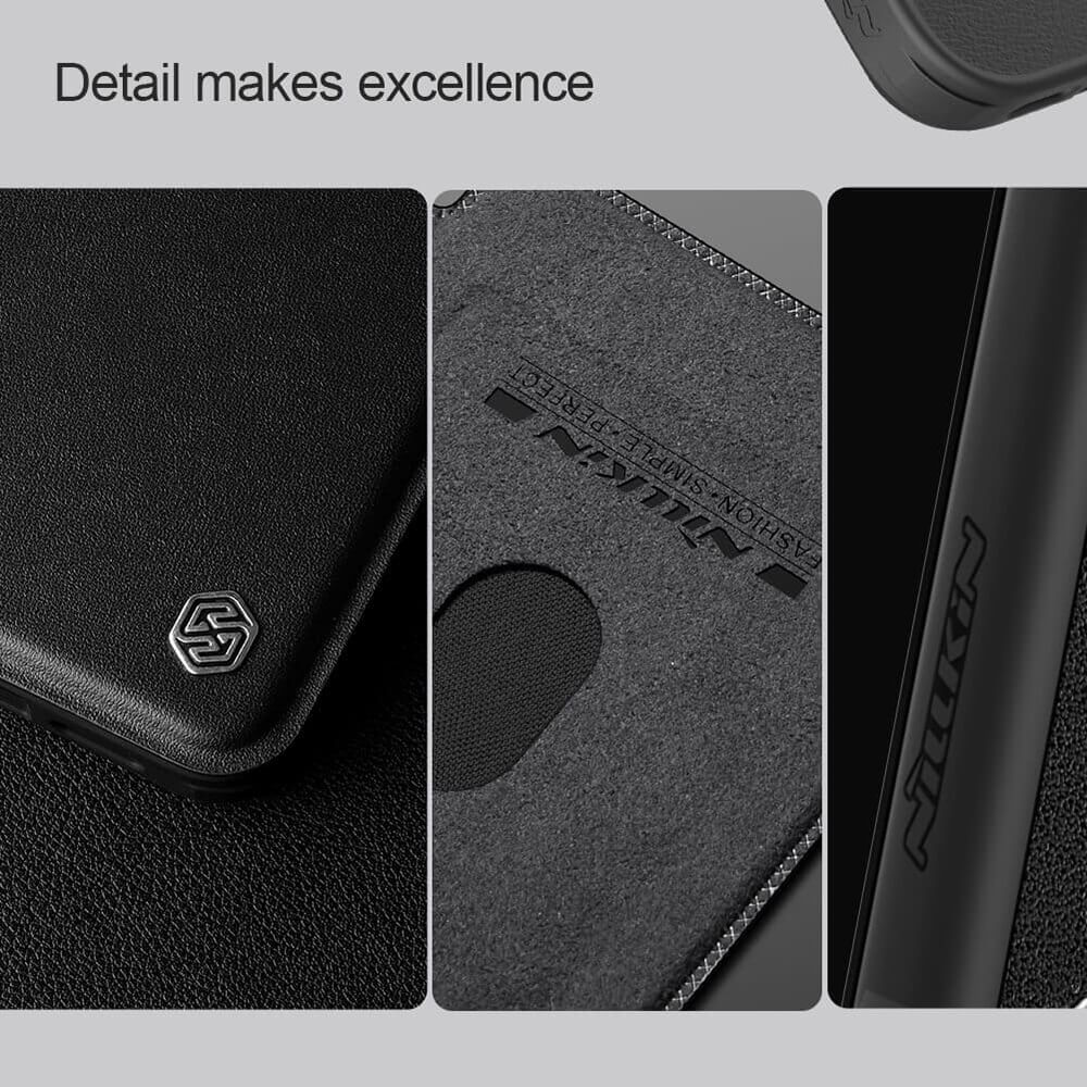 Nillkin iPhone 16 Qin Prop Leather Θήκη Βιβλίο με Κάλυμμα για την Κάμερα - Black
