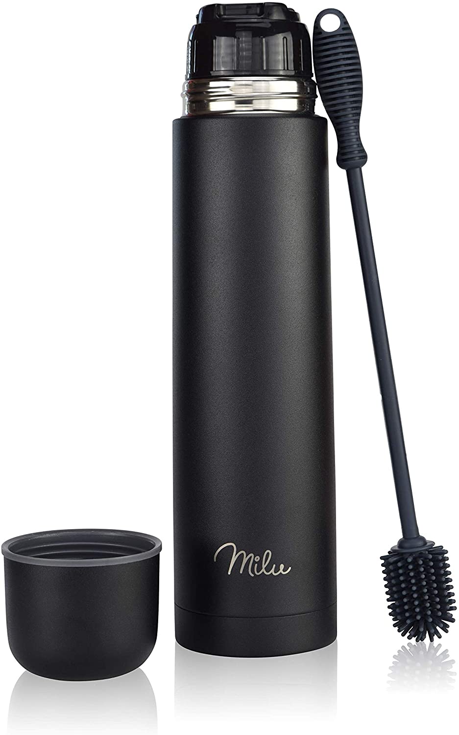 Milu T4 Μπουκάλι Θερμός Από Ανοξείδωτο Ατσάλι - 100% Στεγανό - 1000 ml - Black - 6239