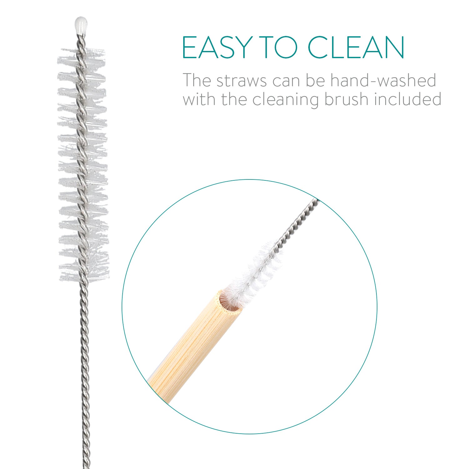 Navaris Σετ με 14 Καλαμάκια από Μπαμπού με Βούρτσα Καθαρισμού και Θήκη - 47601.14.020