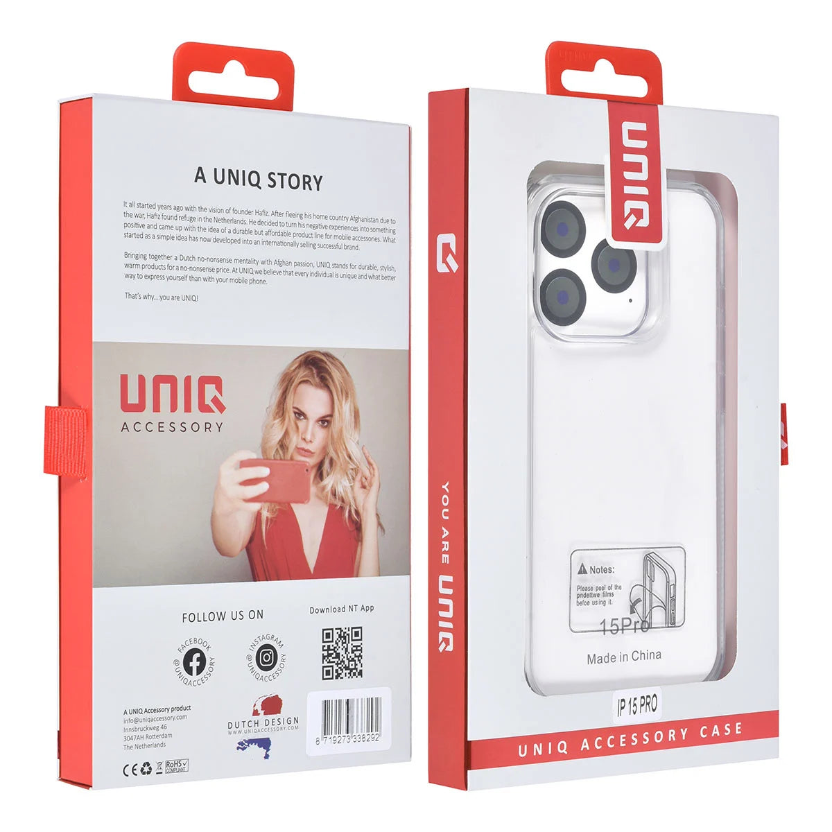 Tuniq iPhone 15 Pro - Σκληρή Θήκη με Πλαίσιο Σιλικόνης - Ημιδιάφανο Λευκό / Διάφανο