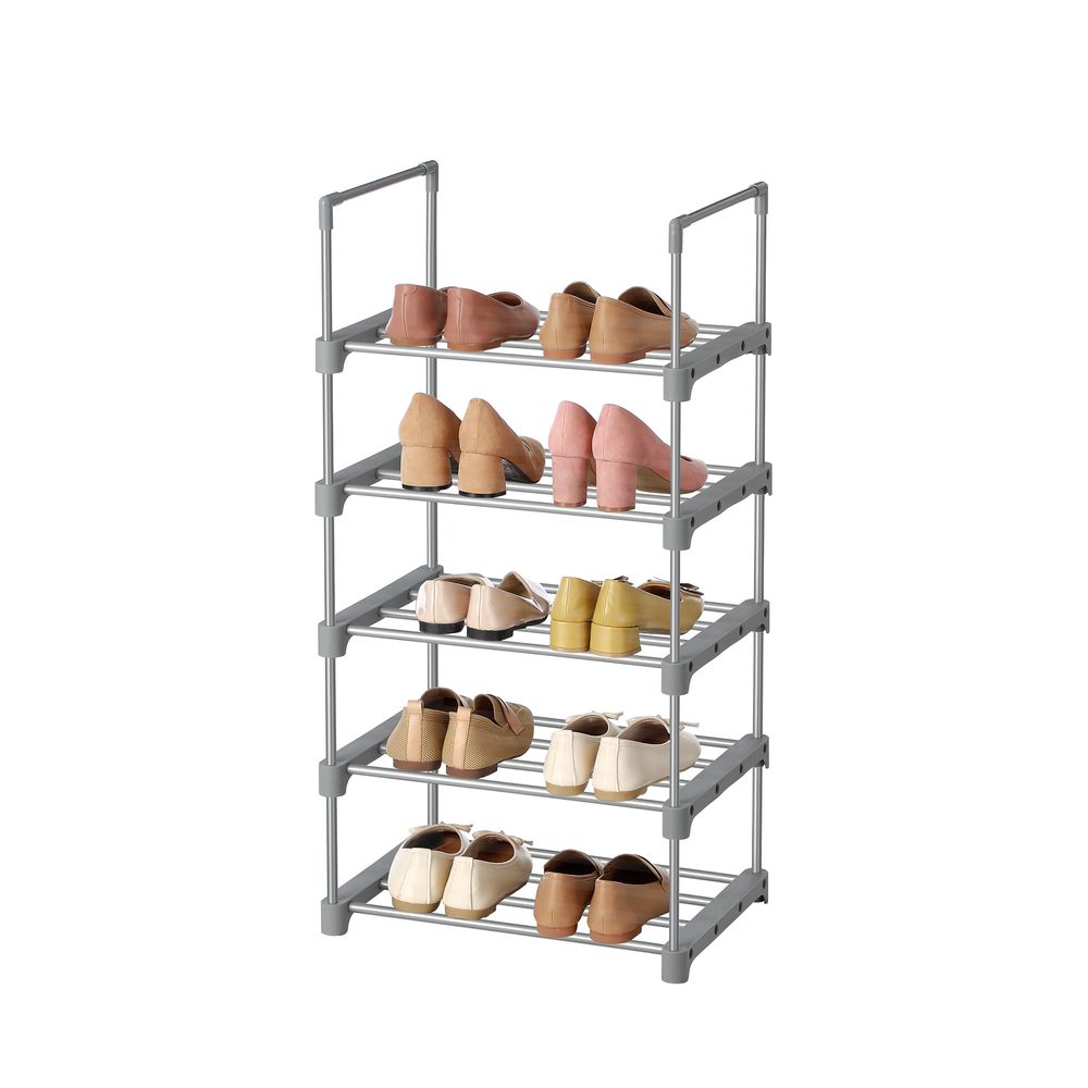 Songmics Μεταλλική Παπουτσοθήκη με 5 Ράφια - 45 x 30 x 89.5 cm - Grey - LSA005G02
