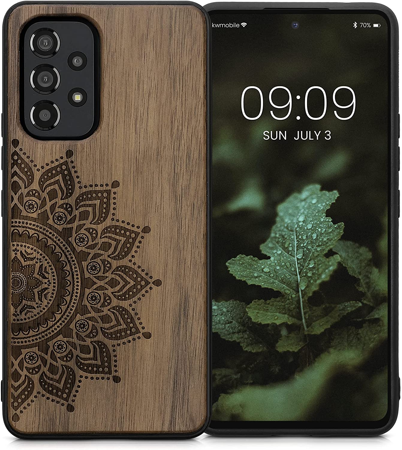 KW Samsung Galaxy A53 5G Θήκη από Φυσικό Ξύλο - Design Rising Sun - Dark Brown - 58317.01