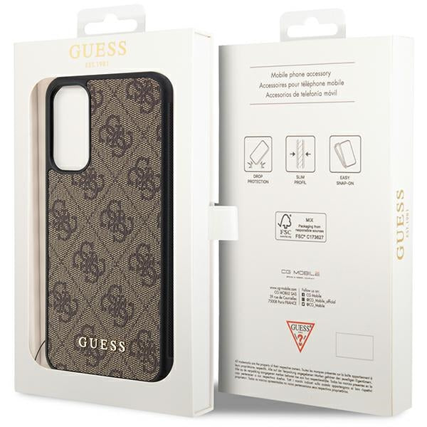 Guess Samsung Galaxy A34 5G - 4G Charms Collection Θήκη με Επένδυση Συνθετικού Δέρματος - Brown - GUHCSA34GF4GBR