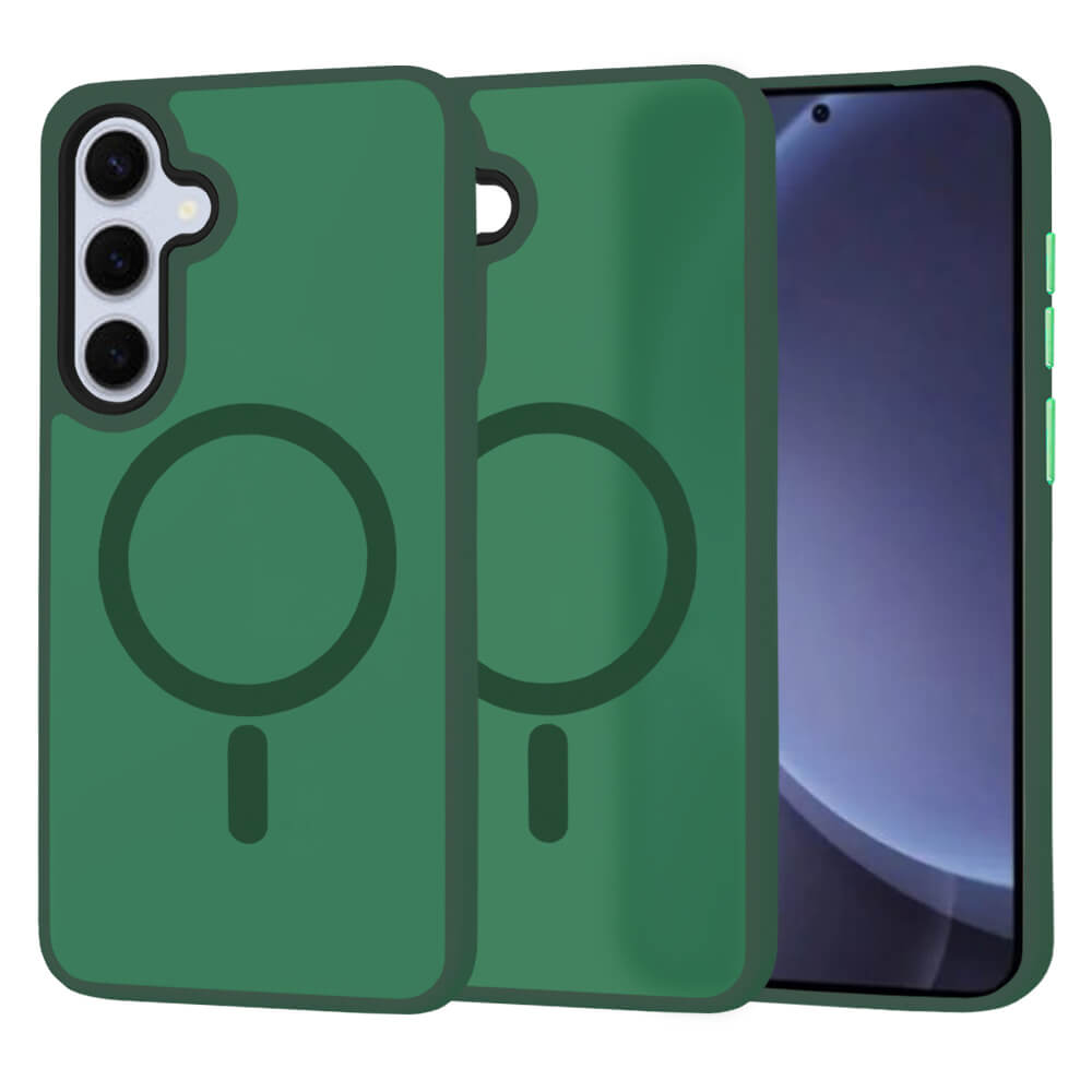 Techsuit Samsung Galaxy S25 Plus - HaloFrost MagSafe Series - Σκληρή Θήκη με Πλαίσιο Σιλικόνης - Midnight Green