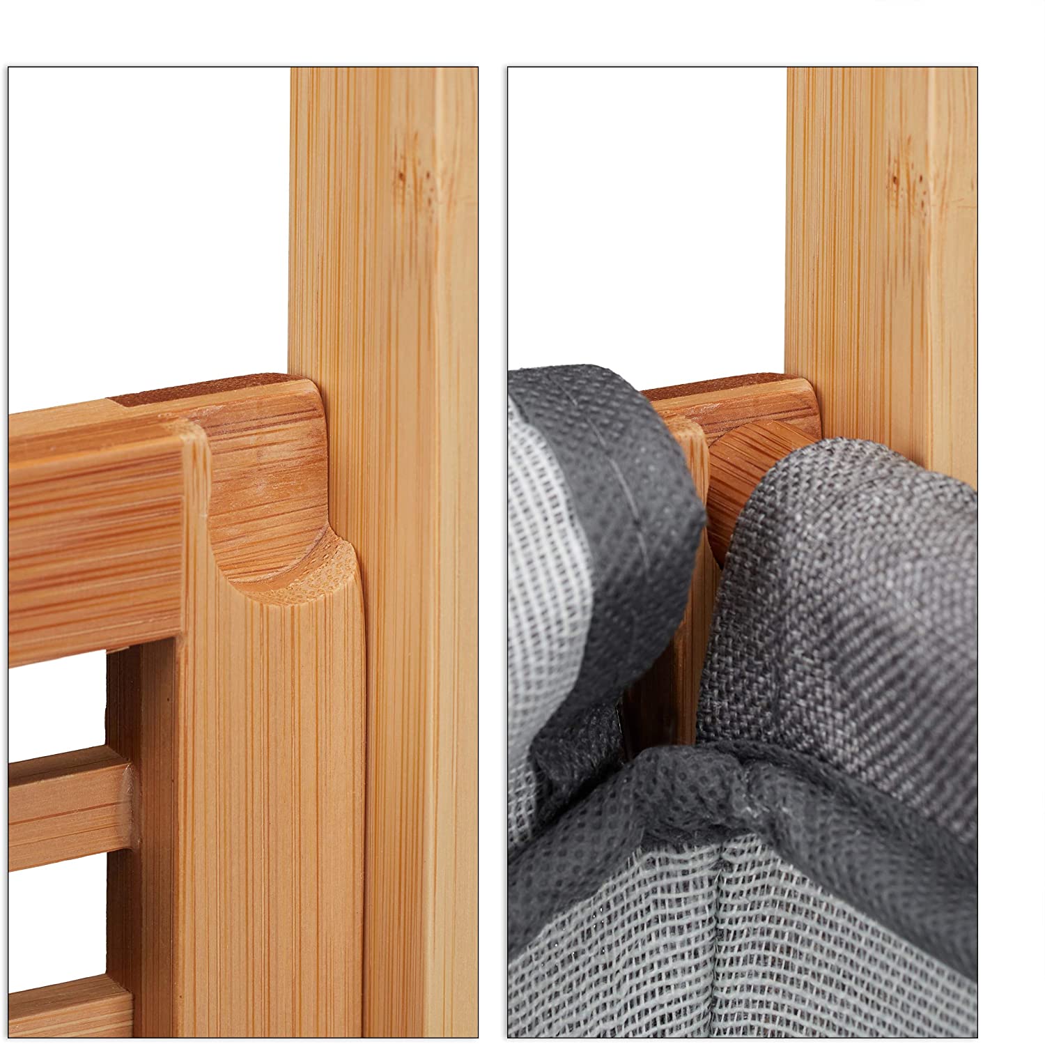 Relaxdays Κάδος Απλύτων από Μπαμπού - Natural / Grey - 4052025265052