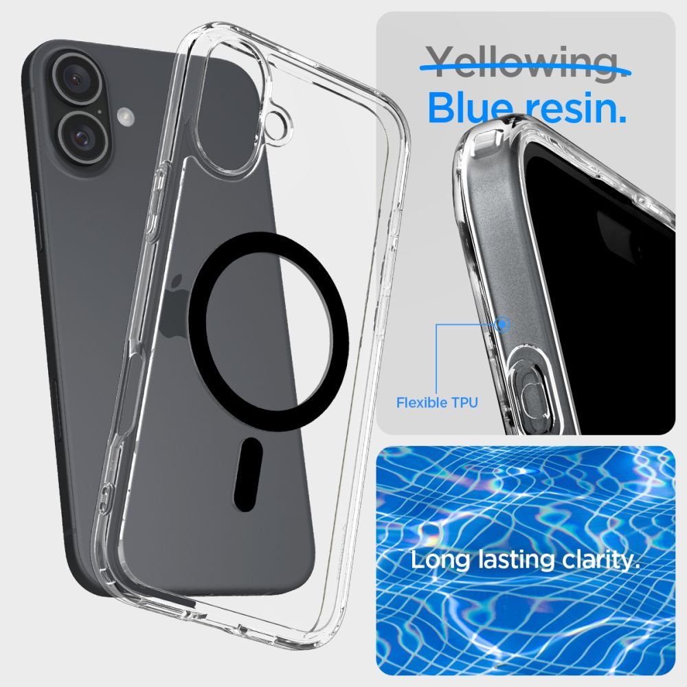 Spigen iPhone 16 Ultra Hybrid Mag Σκληρή Θήκη με Πλαίσιο Σιλικόνης Και MagSafe - Black