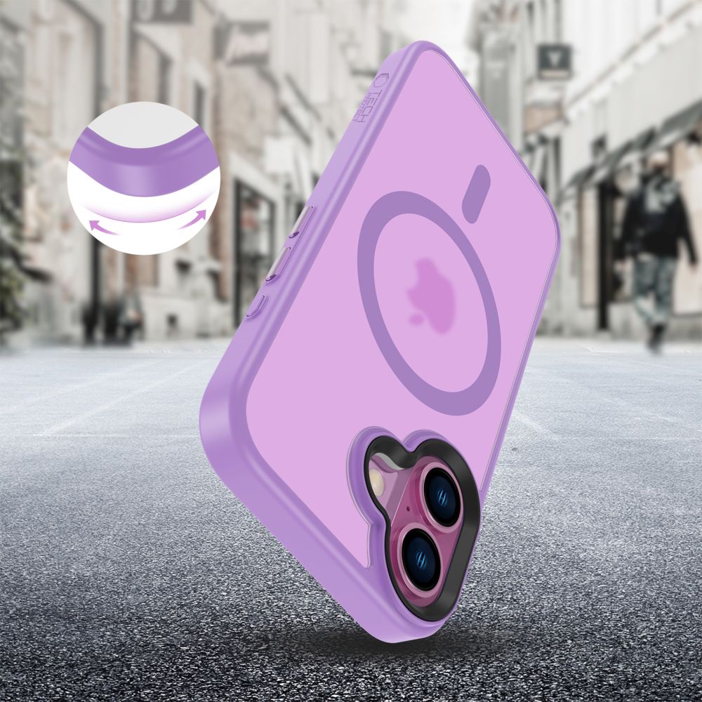 Tech-Protect iPhone 16 MagMat Σκληρή Θήκη με Πλαίσιο Σιλικόνης και MagSafe - Matte Mauve