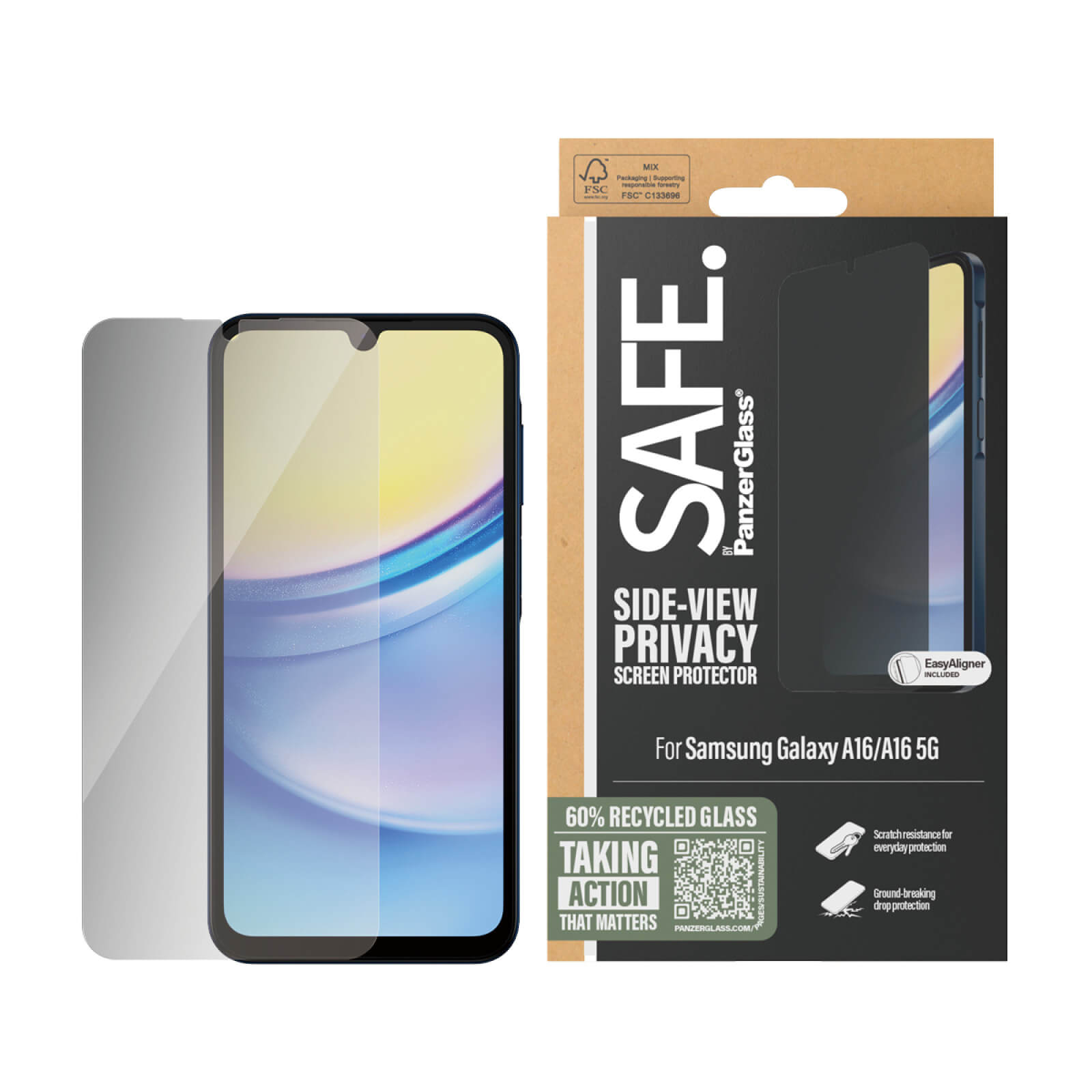 Safe by PanzerGlass Samsung Galaxy A16 4G / A16 5G Privacy Ultra-Wide Fit Full Screen Αντιχαρακτικό Γυαλί Οθόνης - Black