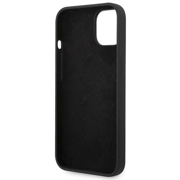 Guess iPhone 14 Silicone Metal Logo Script Θήκη Σιλικόνης - Black - GUHCP14SSLSMK
