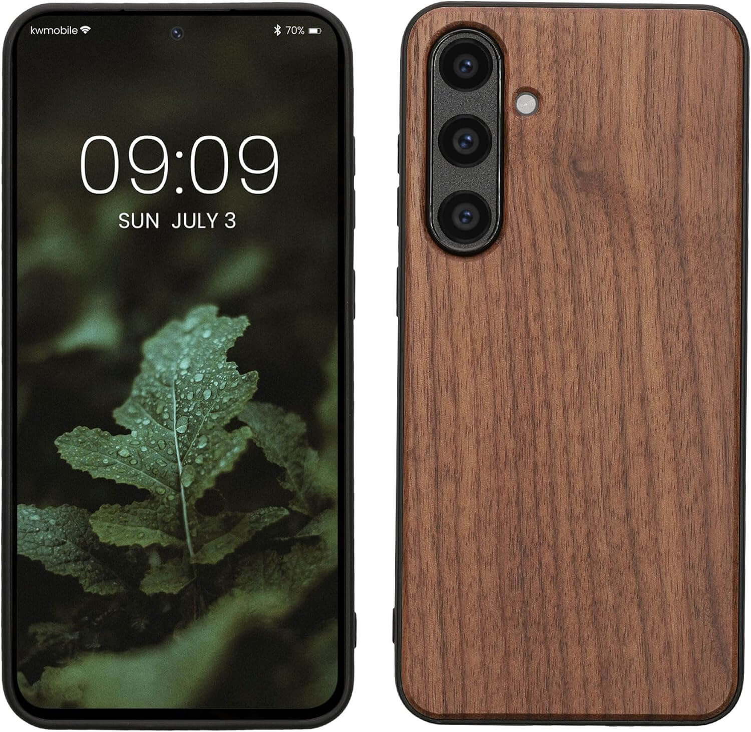 KW Samsung Galaxy S24 FE Θήκη από Φυσικό Ξύλο - Dark Brown