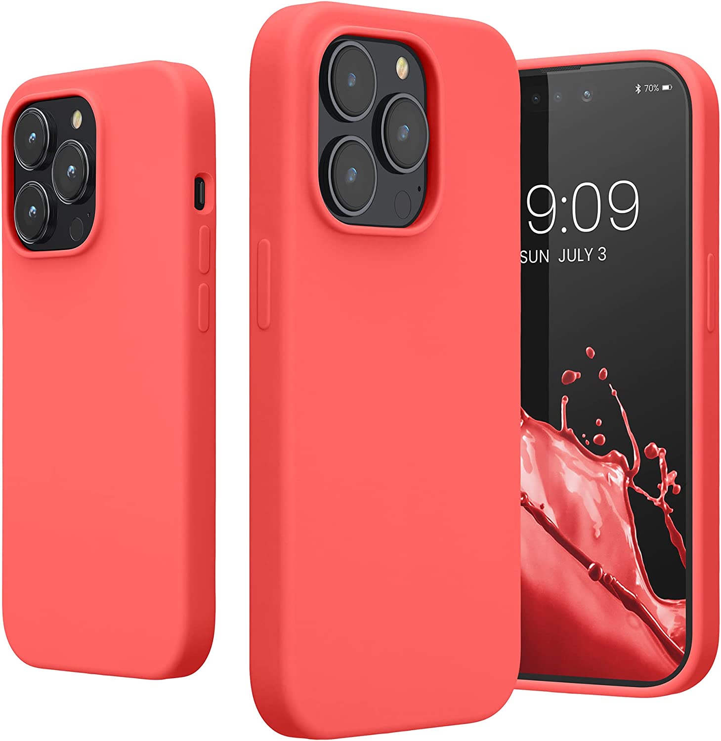 KW iPhone 14 Pro Θήκη Σιλικόνης TPU - Neon Coral - 59073.103