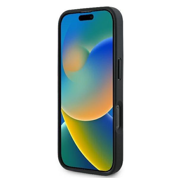 Guess iPhone 16 Pro - Leather 4G Triangle Strass - Θήκη με Επένδυση Συνθετικού Δέρματος - Black - GUHCP16LP4TDPK