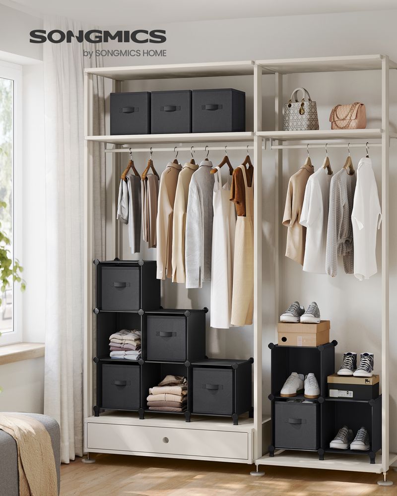 Songmics Σύστημα Αποθήκευσης με 9 Κουτιά - Ink Black / Dove Grey - LPC092B01