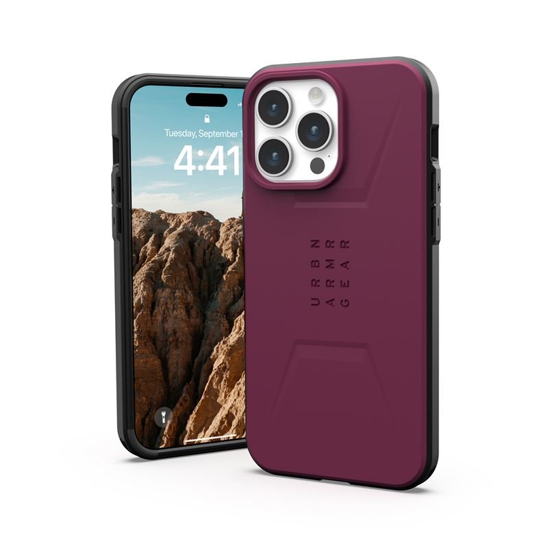 UAG iPhone 15 Pro Max Civilian MagSafe Σκληρή Θήκη με MagSafe - Bordeaux