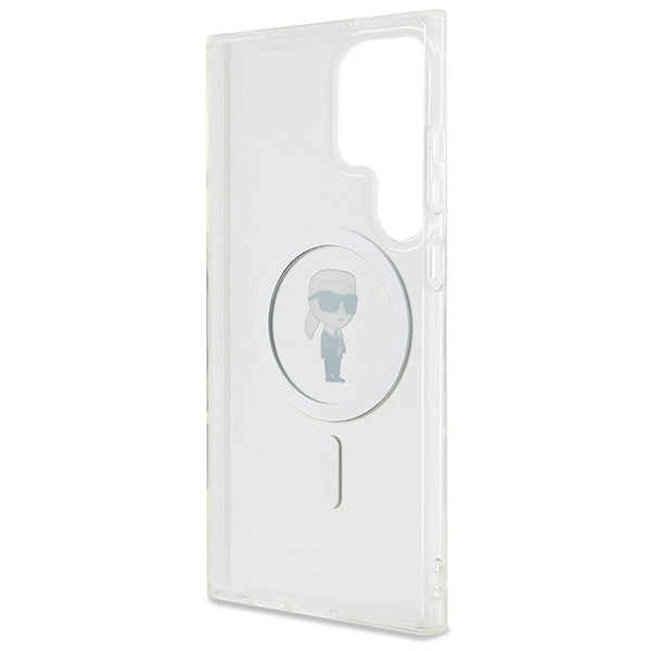 Karl Lagerfeld Samsung Galaxy S24 Ultra - IML Ikonik - Magsafe Σκληρή Θήκη με Πλαίσιο Σιλικόνης - Διάφανη - KLHMS24LHFCKNOT
