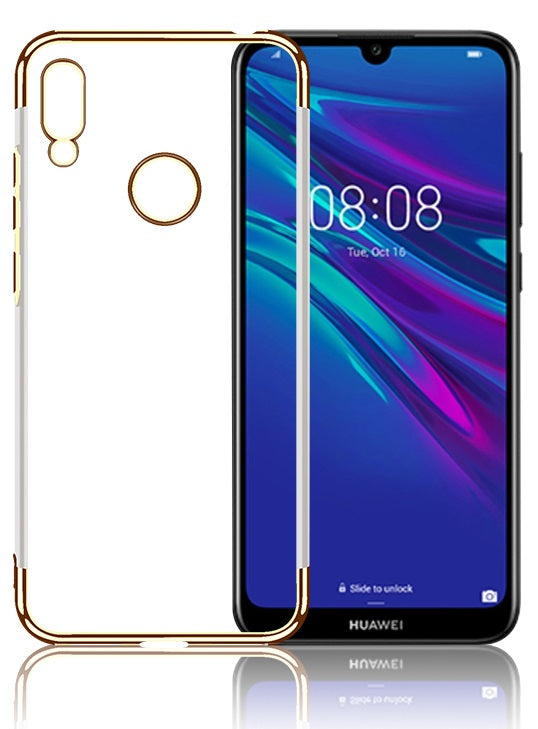 OEM Huawei Y6 2019 Electroplating Θήκη Σιλικόνης TPU - Gold - Διάφανη