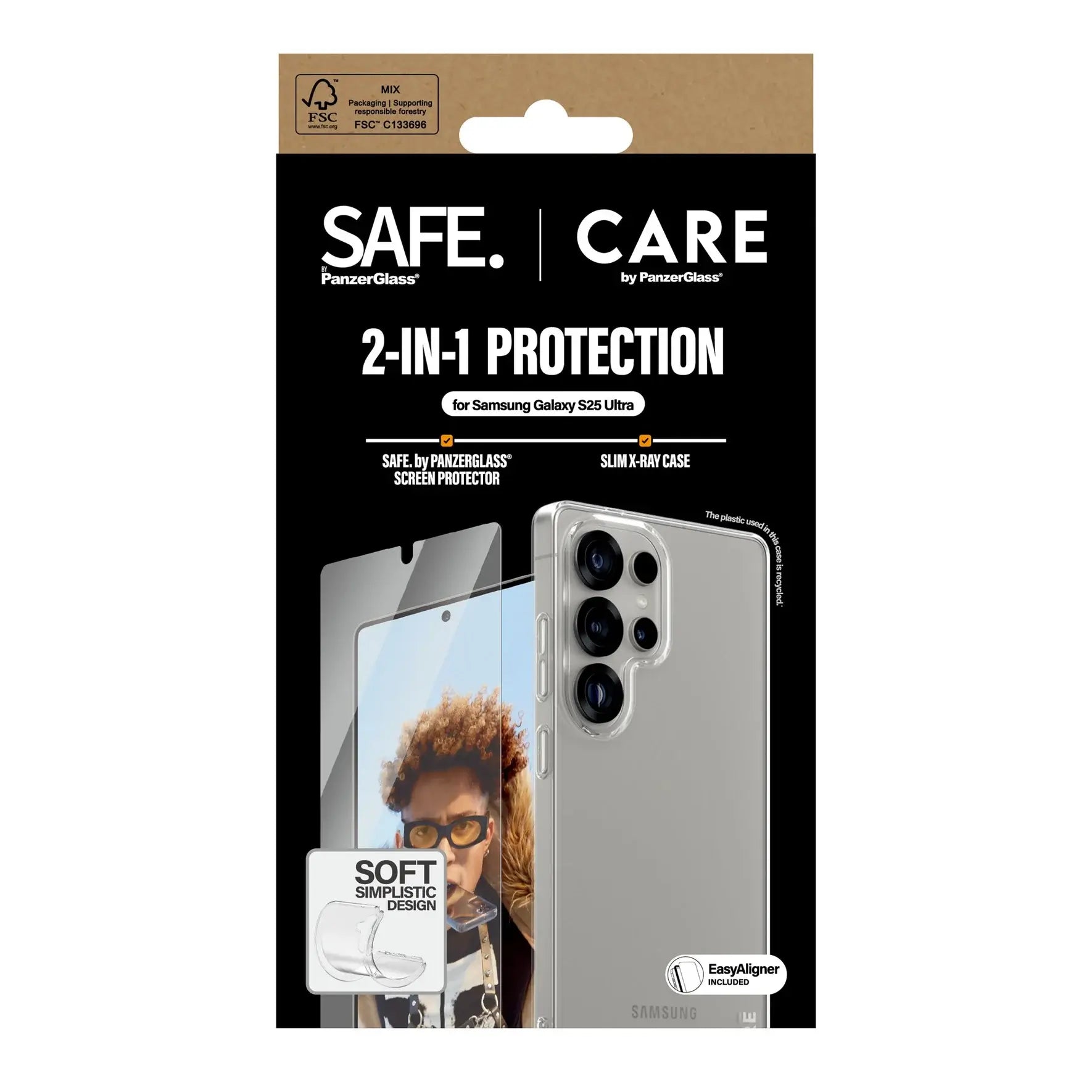 Care by PanzerGlass Samsung Galaxy S25 Ultra - Fashion 2in1 Σετ με 1 Αντιχαρακτικό Γυαλί Οθόνης και 1 Θήκη Σιλικόνης - Clear