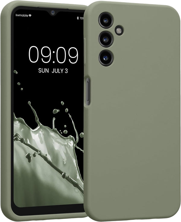 KW Samsung Galaxy A14 5G Θήκη Σιλικόνης Rubberized TPU - Grey Green
