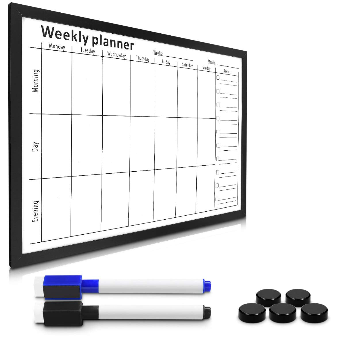 Navaris Magnetic Board Weekly Planner - Μαγνητικός Πίνακας Εβδομαδιαίου Χρονοδιαγράμματος - 40 x 60 cm - White - 49978.01