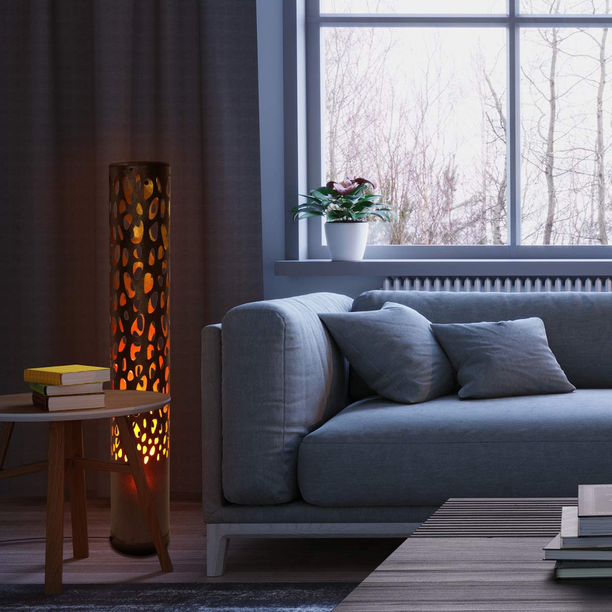 Navaris LED Floor Lamp Φωτιστικό Δαπέδου με Φωτισμό LED - Black - 49034.01