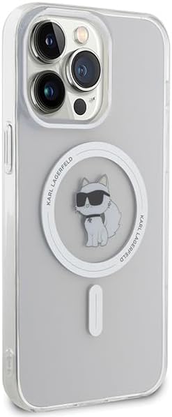 Karl Lagerfeld iPhone 15 Pro Max - IML Choupette Magsafe Σκληρή Θήκη με Πλαίσιο Σιλικόνης και MagSafe - Διάφανη - KLHMP15XHFCCNOT