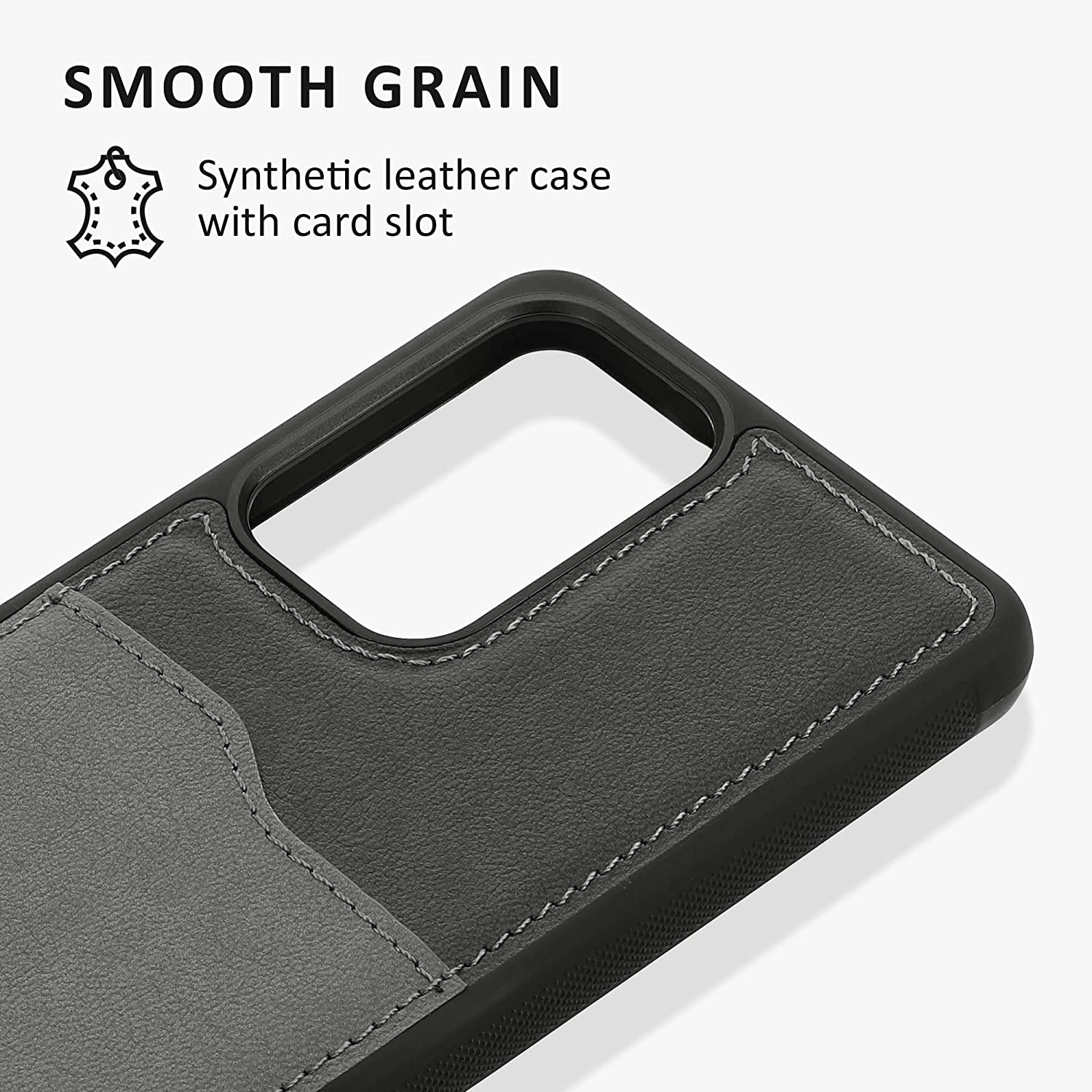 Kalibri Samsung Galaxy A53 5G Θήκη από Συνθετικό Δέρμα με Υποδοχή για Κάρτα - Grey / Light Grey - 59489.22