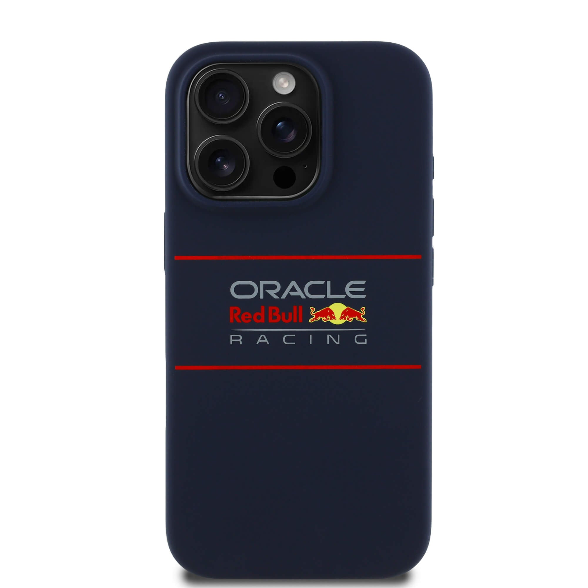 Red Bull iPhone 15 Pro - Silicone Horizontal Logo - MagSafe Σκληρή Θήκη με Πλαίσιο Σιλικόνης - Navy - RBHMP15L24SIHSRV