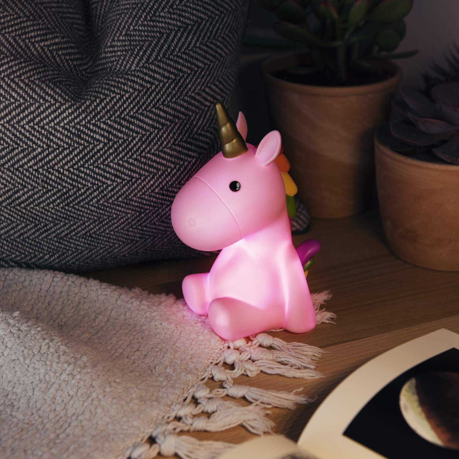 Navaris LED Unicorn Night Light RGB - Επαναφορτιζόμενο Παιδικό Νυχτερινό Φως με Αλλαγή Χρωμάτων - Pink - 46219.08