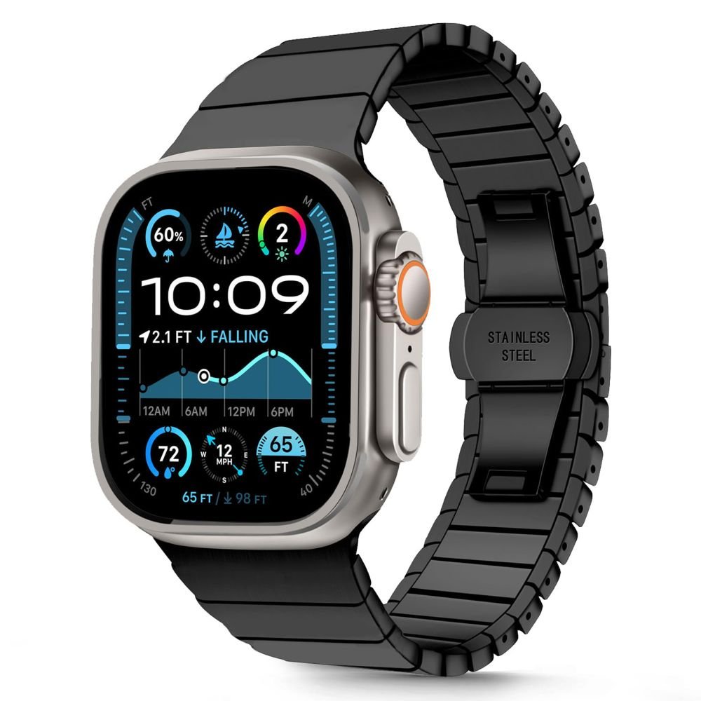 Tech - Protect Λουράκι Apple Watch 8/9/10/11 - SE (1/2/3) - Ultra (1/2/3) – 44/45/46/49mm LinkBand από Ανοξείδωτο Ατσάλι - Black