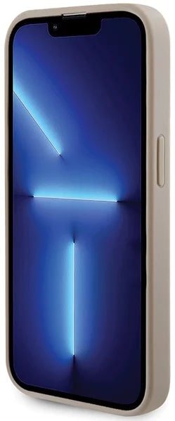 Guess iPhone 15 Pro 4G Strass Metal Logo Θήκη με Επένδυση Συνθετικού Δέρματος - Gold - GUHCP15LPS4DGPD