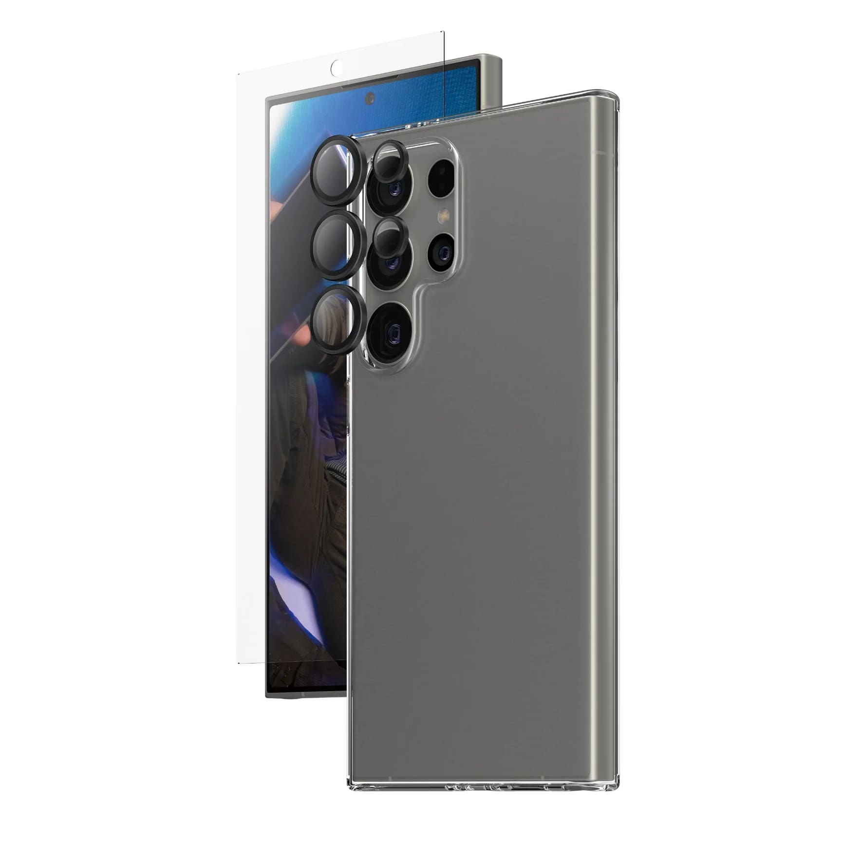 Safe by PanzerGlass Samsung Galaxy S24 Ultra - 3-in-1 Bundle Set - Σετ με 1 Αντιχαρακτικό Γυαλί Οθόνης, 1 Αντιχαρακτικό Γυαλί για την Κάμερα και 1 Θήκη Σιλικόνης - Clear